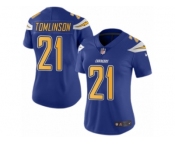 Women's Nike San Diego Chargers #21 LaDainian Tomlinson Limited Electric Blue Rush NFL Jersey