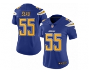 Women's Nike San Diego Chargers #55 Junior Seau Limited Electric Blue Rush NFL Jersey