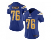 Women's Nike San Diego Chargers #76 D.J. Fluker Limited Electric Blue Rush NFL Jersey