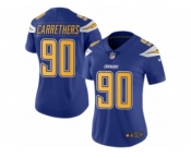Women's Nike San Diego Chargers #90 Ryan Carrethers Limited Electric Blue Rush NFL Jersey