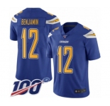 Youth Los Angeles Chargers #12 Travis Benjamin Limited Electric Blue Rush Vapor Untouchable 100th Season Football Jersey