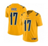 Youth Los Angeles Chargers #17 Philip Rivers Limited Gold Inverted Legend Football Jersey
