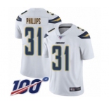 Youth Los Angeles Chargers #31 Adrian Phillips White Vapor Untouchable Limited Player 100th Season Football Jersey