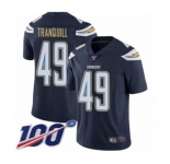 Youth Los Angeles Chargers #49 Drue Tranquill Navy Blue Team Color Vapor Untouchable Limited Player 100th Season Football Jersey