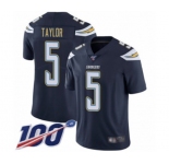 Youth Los Angeles Chargers #5 Tyrod Taylor Navy Blue Team Color Vapor Untouchable Limited Player 100th Season Football Jersey