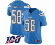 Youth Los Angeles Chargers #58 Thomas Davis Sr Electric Blue Alternate Vapor Untouchable Limited Player 100th Season Football Jersey