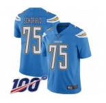 Youth Los Angeles Chargers #75 Michael Schofield Electric Blue Alternate Vapor Untouchable Limited Player 100th Season Football Jersey