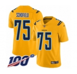 Youth Los Angeles Chargers #75 Michael Schofield Limited Gold Inverted Legend 100th Season Football Jersey