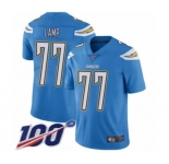 Youth Los Angeles Chargers #77 Forrest Lamp Electric Blue Alternate Vapor Untouchable Limited Player 100th Season Football Jersey