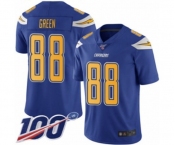 Youth Los Angeles Chargers #88 Virgil Green Limited Electric Blue Rush Vapor Untouchable 100th Season Football Jersey
