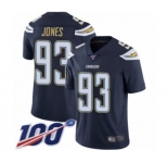 Youth Los Angeles Chargers #93 Justin Jones Navy Blue Team Color Vapor Untouchable Limited Player 100th Season Football Jersey