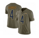 Youth Nike Los Angeles Chargers #4 Michael Badgley Limited Olive 2017 Salute to Service NFL Jersey