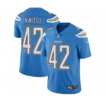 Youth Nike Los Angeles Chargers #42 Uchenna Nwosu Electric Blue Alternate Vapor Untouchable Limited Player NFL Jersey