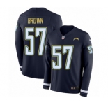 Youth Nike Los Angeles Chargers #57 Jatavis Brown Limited Navy Blue Therma Long Sleeve NFL Jersey