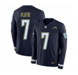 Youth Nike Los Angeles Chargers #7 Doug Flutie Limited Navy Blue Therma Long Sleeve NFL Jersey