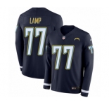 Youth Nike Los Angeles Chargers #77 Forrest Lamp Limited Navy Blue Therma Long Sleeve NFL Jersey