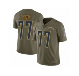 Youth Nike Los Angeles Chargers #77 Forrest Lamp Limited Olive 2017 Salute to Service NFL Jersey