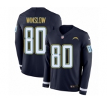 Youth Nike Los Angeles Chargers #80 Kellen Winslow Limited Navy Blue Therma Long Sleeve NFL Jersey