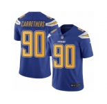 Youth Nike San Diego Chargers #90 Ryan Carrethers Limited Electric Blue Rush NFL Jersey