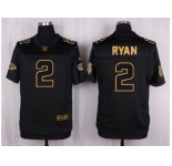 Nike Atlanta Falcons #2 Matt Ryan Black Pro Line Gold Collection Jersey[Elite]