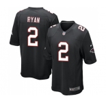 Men's Atlanta Falcons #2 Matt Ryan Game Black Alternate Football Jersey