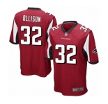 Men's Atlanta Falcons #32 Qadree Ollison Game Red Team Color Football Jersey