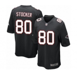 Men's Atlanta Falcons #80 Luke Stocker Game Black Alternate Football Jersey