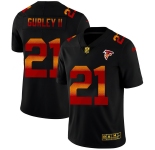 Atlanta Falcons #21 Todd Gurley II Men's Black Nike Red Orange Stripe Vapor Limited NFL Jersey