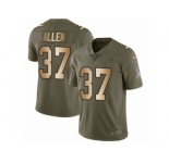 Men Nike Atlanta Falcons #37 Ricardo Allen Limited Olive Gold 2017 Salute to Service NFL Jersey
