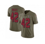Men Nike Atlanta Falcons #42 Duke Riley Limited Olive 2017 Salute to Service NFL Jersey