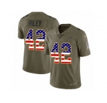 Men Nike Atlanta Falcons #42 Duke Riley Limited Olive USA Flag 2017 Salute to Service NFL Jersey