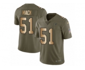 Men Nike Atlanta Falcons #51 Alex Mack Limited Olive Gold 2017 Salute to Service NFL Jersey