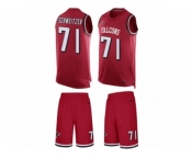 Men Nike Atlanta Falcons #71 Wes Schweitzer Limited Red Tank Top Suit NFL Jersey