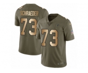 Men Nike Atlanta Falcons #73 Ryan Schraeder Limited Olive Gold 2017 Salute to Service NFL Jersey