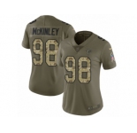 Men Nike Atlanta Falcons #98 Takkarist McKinley Limited Olive Gold 2017 Salute to Service NFL Jersey
