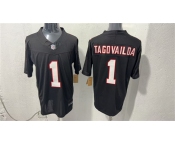 Men's Atlanta Falcons #1 Tua Tagovailoa Black F.U.S.E. Vapor Untouchable Limited Stitched Football Stitched Jersey