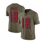 Men's Atlanta Falcons #18 Calvin Ridley Limited Olive 2017 Salute to Service Football Jersey