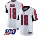 Men's Atlanta Falcons #18 Calvin Ridley White Vapor Untouchable Limited Player 100th Season Football Jersey