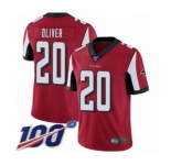 Men's Atlanta Falcons #20 Isaiah Oliver Red Team Color Vapor Untouchable Limited Player 100th Season Football Jersey