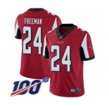 Men's Atlanta Falcons #24 Devonta Freeman Red Team Color Vapor Untouchable Limited Player 100th Season Football Jersey