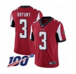Men's Atlanta Falcons #3 Matt Bryant Red Team Color Vapor Untouchable Limited Player 100th Season Football Jersey