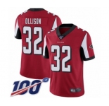 Men's Atlanta Falcons #32 Qadree Ollison Red Team Color Vapor Untouchable Limited Player 100th Season Football Jersey
