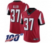 Men's Atlanta Falcons #37 Ricardo Allen Red Team Color Vapor Untouchable Limited Player 100th Season Football Jersey