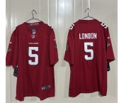 Men's Atlanta Falcons #5 Drake London Red 2026 New Vapor Untouchable Limited Stitched Football Jersey