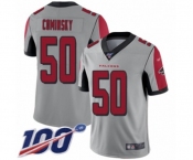 Men's Atlanta Falcons #50 John Cominsky Limited Silver Inverted Legend 100th Season Football Jersey