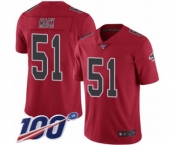 Men's Atlanta Falcons #51 Alex Mack Limited Red Rush Vapor Untouchable 100th Season Football Jersey