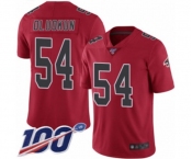 Men's Atlanta Falcons #54 Foye Oluokun Limited Red Rush Vapor Untouchable 100th Season Football Jersey