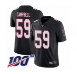 Men's Atlanta Falcons #59 De'Vondre Campbell Black Alternate Vapor Untouchable Limited Player 100th Season Football Jersey
