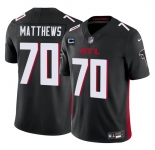 Men's Atlanta Falcons #70 Jake Matthews Black 2024 F.U.S.E With 4-Star C Patch Vapor Untouchable Limited Stitched Football Jersey