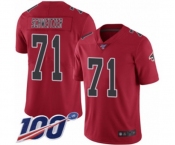 Men's Atlanta Falcons #71 Wes Schweitzer Limited Red Rush Vapor Untouchable 100th Season Football Jersey